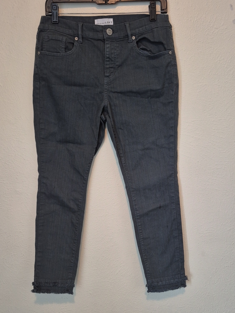 LOFT Charcoal Gray Denim Skinny Jeans